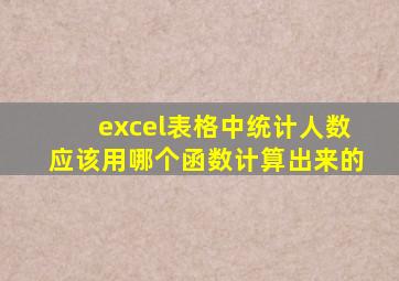 excel表格中统计人数应该用哪个函数计算出来的