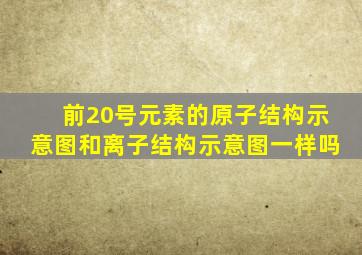 前20号元素的原子结构示意图和离子结构示意图一样吗