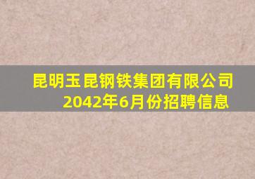 昆明玉昆钢铁集团有限公司2042年6月份招聘信息