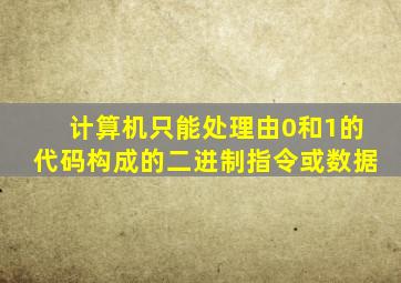 计算机只能处理由0和1的代码构成的二进制指令或数据